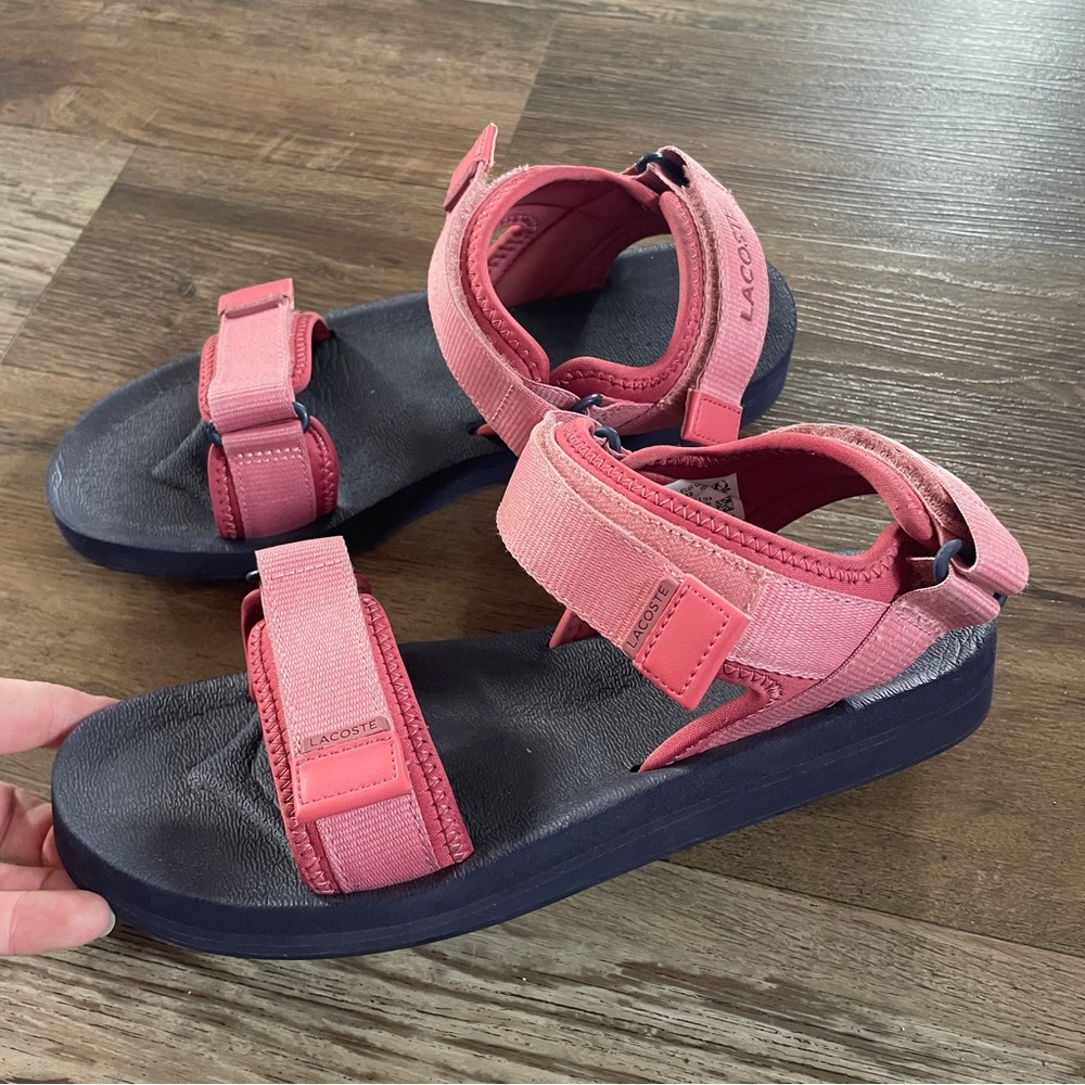 Lacoste pink suruga contrasted sole beach summer sandals 10 - Picture 6 of 7